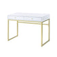 Coleen - Desk - White & Brass Finish