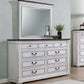 Hillcrest - 9-Drawer Dresser With Mirror - Distressed White