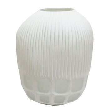 Arles Large Glass Vase 16" - White