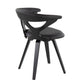 Gardenia - Dining / Accent Chair With Swivel - Black Wood And Black Faux Leather