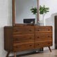 Robyn - 6-Drawer Dresser With Mirror - Dark Walnut