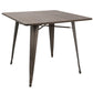 Oregon - 36" Industrial - Farmhouse Dining Table - Antique And Espresso