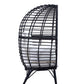 Penelope - Patio Lounge Chair - Light Gray Fabric & Black Finish