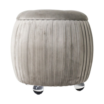 Newry Velvet Storage Stool - Taupe