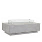Gravelstone - Rectangular Fire Table With Glass Surround - Pearl Silver