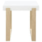 Pala - Rectangular End Table - White High Gloss And Natural