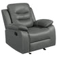 Nova - Upholstered Padded Arm Glider Recliner - Dark Gray