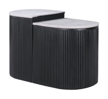 Ormara - Side Table Set - White / Black