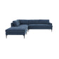 Serena - Velvet Large Chaise Sectional With Black Legs