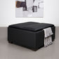 Paris - Multifunctional Upholstered Storage Ottoman With Utility Tray - Black