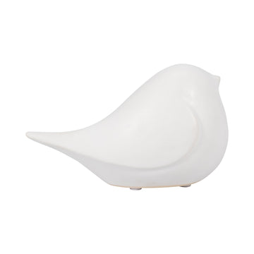 Ceramic Chubby Bird 6" - White