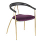 Vanessa - Chair - Gold Metal And Purple Velvet With Black Wood Accent (Set of 2)