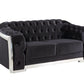 Pyroden - Loveseat - Black Velvet & Chrome Finish