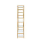 Lecanga- Bookshelf - Gold & Clear Glass