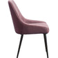 Caspian - Side Chair (Set of 2) - Pink Fabric & Black Finish