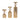9" / 12" / 16" Leiden Marble Candle (Set of 3) - Gold / White