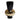 Glass 12" Totem Vase - Black/Gold