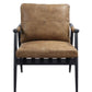 Anzan - Accent Chair - Berham Chestnut Top Grain Leather & Matt Iron Finish