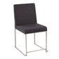 Fuji - High Back Dining Chair - Brushed Stainless Steel (Set of 2)