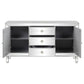 Leticia - 3-Drawer Mirrored Storage Accent Cabinet - Silver