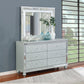 Gunnison - 6-Drawer Dresser With Mirror - Silver Metallic