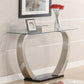 Pruitt - Glass Top Metal Base Console Table - Satin
