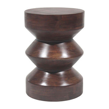 18" Solid Mango Side Table Walnut