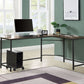 Acme - Dazenus - Computer Desk, Black Finish - Of00042 - Black & Oak Finish