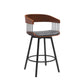 Athena - Swivel Walnut Metal Stool