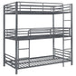 Maynard - Metal Twin Triple Bunk Bed - Gunmetal