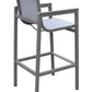 Marina - Outdoor Patio Barstool With Sling Textilene And Accent Arms - Gray Powder