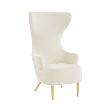 Julia - Velvet Channel Tufted Wingback Chair