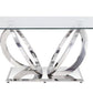 Finley - Dining Table - Clear Glass & Mirrored Silver Finish