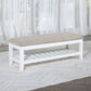 Bexhill - Upholstered Rectangular Bench with Shelf - White