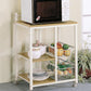 Kelvin - 2-Shelf Kitchen Cart - Natural Brown And White