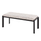 Fuji - Bench - Black Metal And Gray Leopard Fabric