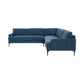 Serena - Velvet L-Sectional With Black Legs