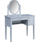 Rabila - Vanity Desk - Cream Fabric & Gray Finish