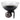 10" Glass Bowl On Rock Pedestal - Black