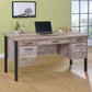 Samson - 4-Drawer Office Computer Desk - Weathered Oak