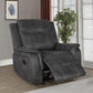 Lawrence - Upholstered Padded Arm Glider Recliner - Charcoal