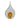14" Meeda Amber Crystal Tear Drop - Orange