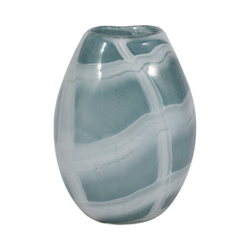 Slim Swirled Vase - Blue / White