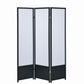 Calix - 3-Panel Folding Floor Screen - Translucent And Black