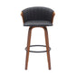 Diana - Swivel Walnut Wood Faux Leather Counter Stool