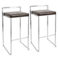 Fuji - Stackable Barstool - Brown Faux Leather (Set of 2)