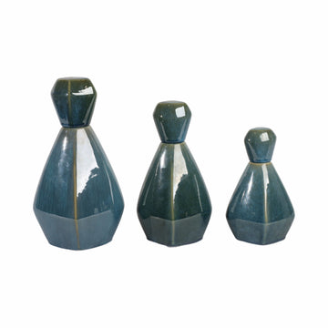 9/11/13" Corvallis Ceramic Bottles (Set of 3) - Blue