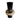 Glass 10" Totem Vase - Black/Gold