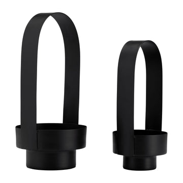 Metal Lantern 14 / 17" (Set of 2) - Black