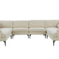 Serena - Velvet U-Sectional With Black Legs